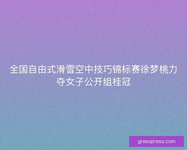 全国自由式滑雪空中技巧锦标赛徐梦桃力夺女子公开组桂冠
